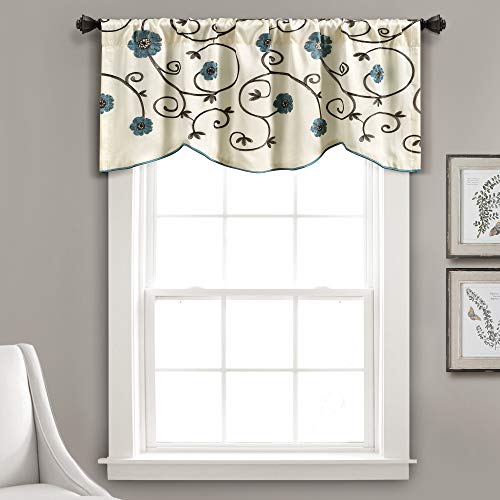 Lush Decor Royal Garden Window Treatment Valance, Blu