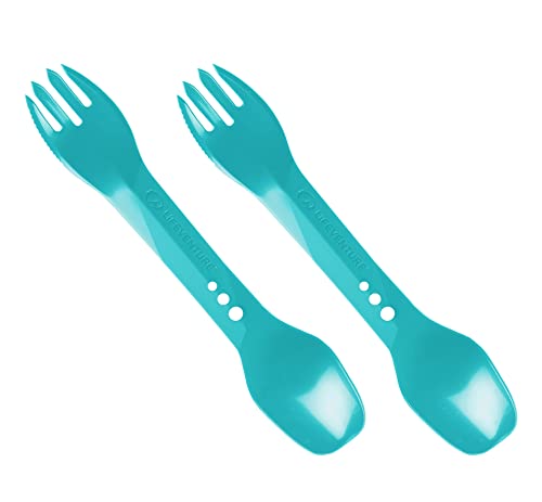 Lifeventure Ellipse - Spork In Plastica Per Campeggio, Viaggi Ed Esterni, Confezione Da 2, Colore: Verde Acqua