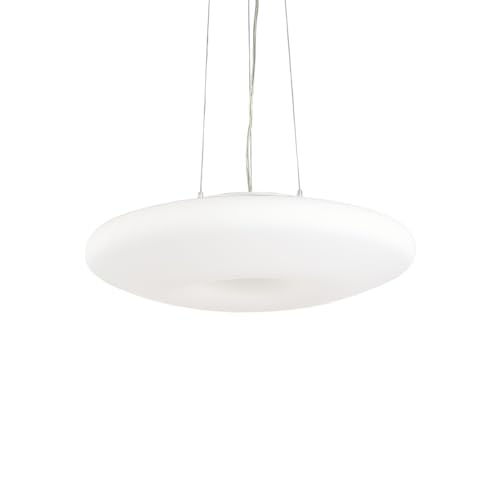 Ideal Lux Glory Sp5 D60 Lampada A Sospensione, Vetro, Bianco