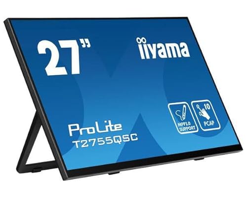Iiyama - Touchscreen Under 32In 27In Ips 2560 X 1440 16:9 5Ms T2755Qsc-B1 1000:1 Hdmi Dp Usb