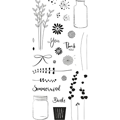 Rayher Clear Stamps - "Botanical", 97X205Mm, 30 Motivi, Bus.Blis 1Foglio, 50274000