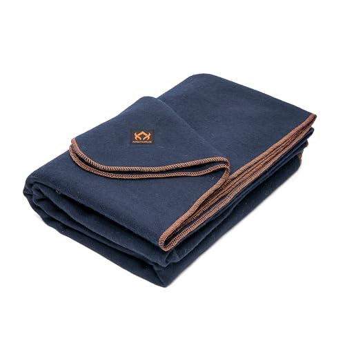 Arcturus Pesante Coperta Di Lana Militare - 4+ Libbre, Caldo, 64" X 88" (Blu Navy)