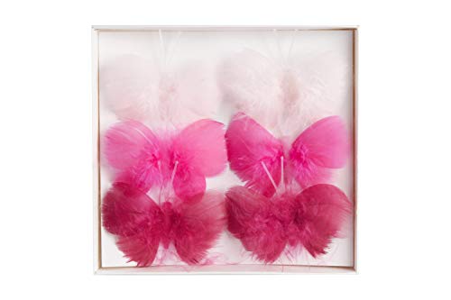 Heitmann Deco Ghirlanda Di Piume Su Filo Di Ferro, Rosa, 26 X 16,5 X 2 Cm