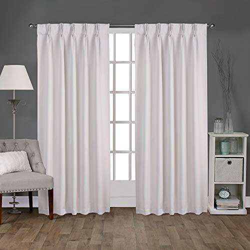 Exclusive Home Tende In Satin Plissettato Tessuto Oscurante Tab Della Finestra Tenda A Pannello, Paio, Vaniglia, 52 X 108