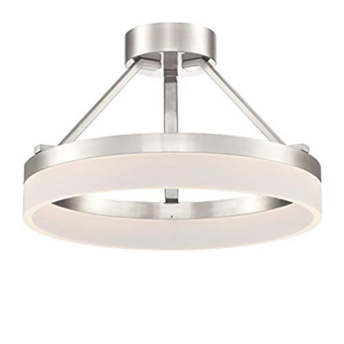 Westinghouse Lighting 65754 – Apparecchiatura Semi-Rasente Da Interno A Led Lucy, 60 Cm, 40 Watt, Finitura In Nichel Spazzolato Con Paralume Acrilico