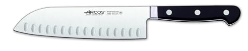 Arcos Serie Clasica, Coltello Santoku Coltello Giapponese, Acciaio Inossidabile Forgiato Nitrum 140 Mm, Manico Polioxymetilene (Pom), Colore Nero