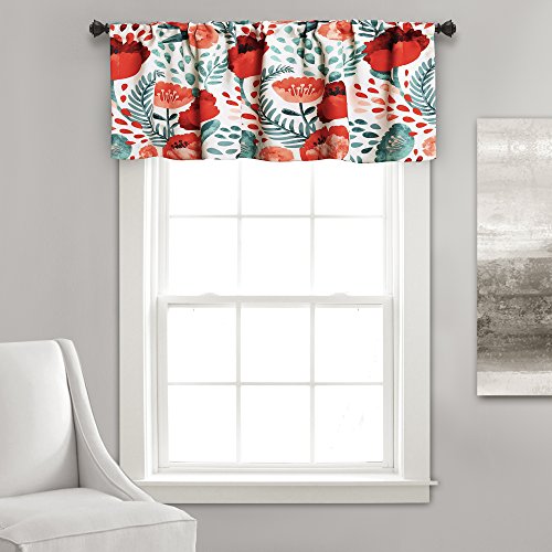Lush Decor Valance, 45,7 X 132,1 Cm, Multi Papavero Tende Da Giardino Oscuranti Per Soggiorno, Sala Da Pranzo, Camera Da Letto, 45,7 Cm Di Lunghezza