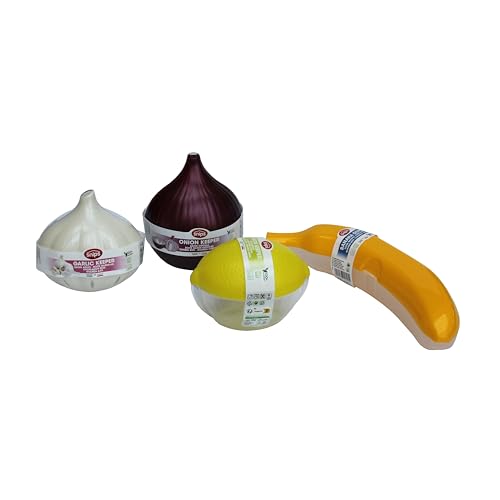 Snips, Set 4 Contenitori Frigo Salva Freschezza, Contenitori Per Alimenti, Salva Limone, Salva Cipolla, Salva Aglio E Salva Banana, Made In Italy, Bpa