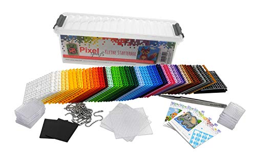 Pixel P60001-27501 Small Starter Box, Set Artigianale Con 60 Piastre Pixel, 4 Piastre Base, 12 Medaglioni Con Catena E 4 Libretti Di Mini-Template, Si