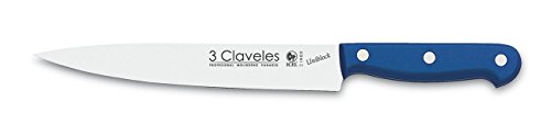 3 Claveles Cuchillo Filetear Uniblock De 20 Cm, Alloy Steel, Azul, 34.5X5X2 Cm