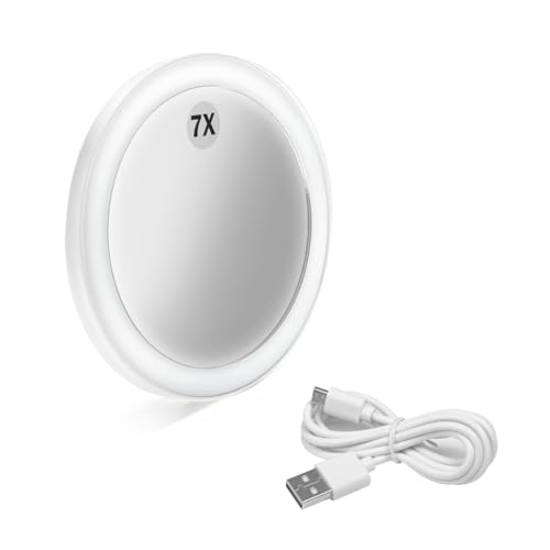 Macom Sensation 234 Mini Solar Mini Specchio Da Trucco Ingrandente Con Luce Led E Ventosa Ricarica Usb