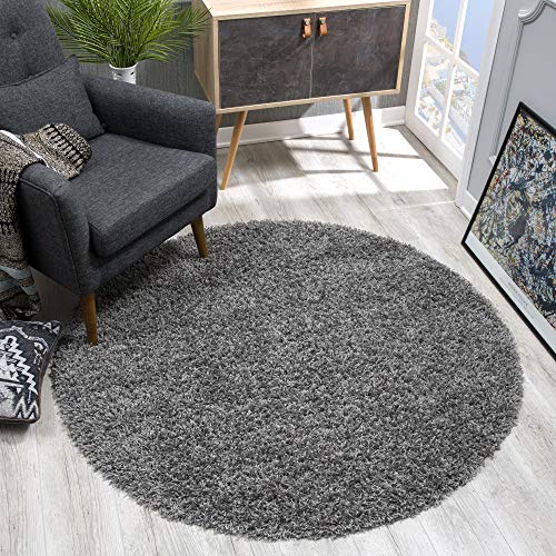 Sanat - Tappeto Rotondo In Polipropilene, Colore: Grigio, 80 Cm