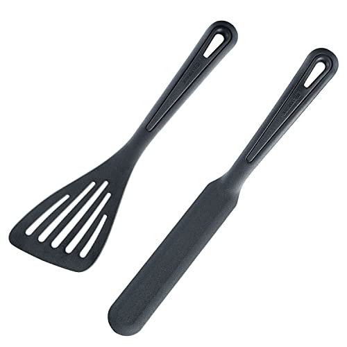 Westmark 28352275 - Spatola Per Crêpes + Spatola, Resistente Al Calore Fino A 270 °C, In Ppa, Gentle Plus, Colore: Nero