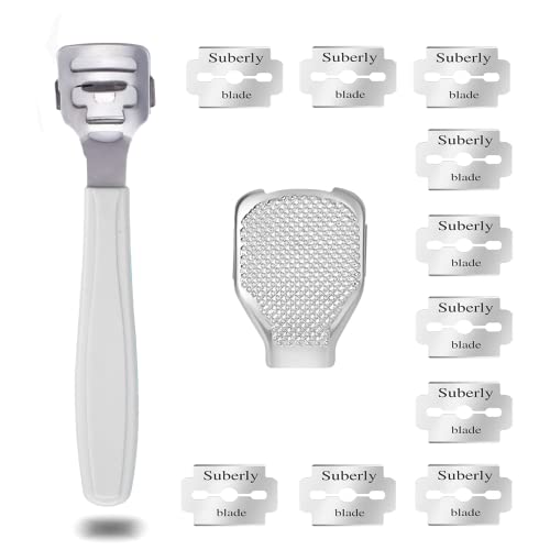 Kit Per Pedicure Raschietto Con 10 Lame D'Argento, Callus Remover, Rimuovi Calli Piedi, Coltelli Per Pedicure Multifunzione