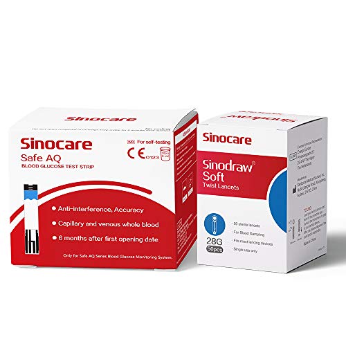 Strisce Per Il Test Del Glucosio Nel Sangue 50 Per Sinocare Blood Sugar Monitor Safe Aq Smart/Safe Aq Voice