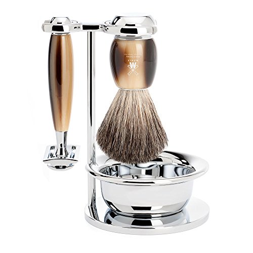 Set Afeitado Mühle Brocha Afeitar, Bol & Maquinilla Cuerno Serie Vivo