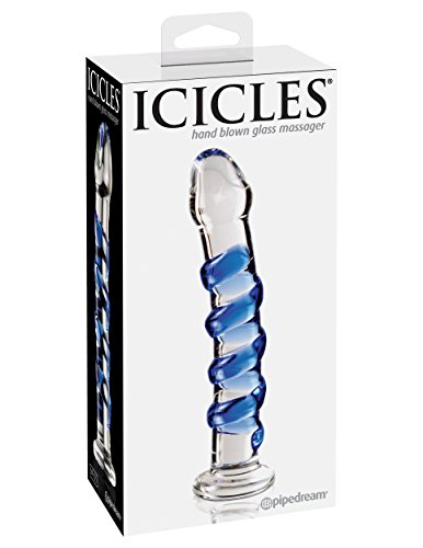 Pipedream Icicles No. 05 Vetro Dildo Textures Con Spirale Blu