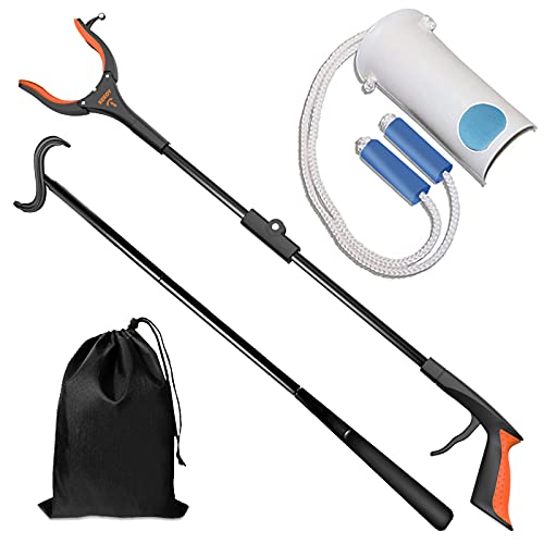 Kit Di Recupero Per Protesi All'Anca, Ausili Per Vestirsi Include 82Cm Pinza Telescopica, Ausili Per Infilare Le Calze, Calzascarpe Con Impugnatura Lu