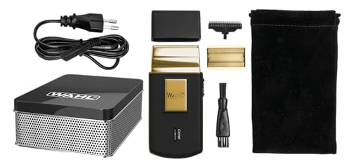 Wahl Travel Shaver Gold Edition Rasoio Elettrico Cordless E Ricaricabile Per Uomo, Ottimo Per I Viaggi, Per Tagliare Capelli E Barba, Compatto E Porta