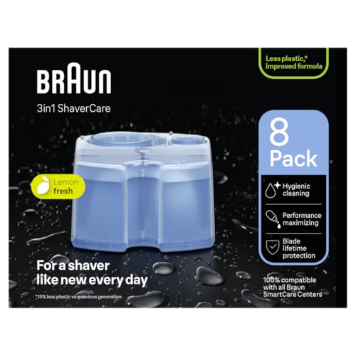 Braun Shavercare 3 In 1 Cartucce Di Ricarica Per Stazione Smartcare, Pulisce Il Rasoio Elettrico Barba 10 Volte Meglio Dell'Acqua, Formula Migliorata