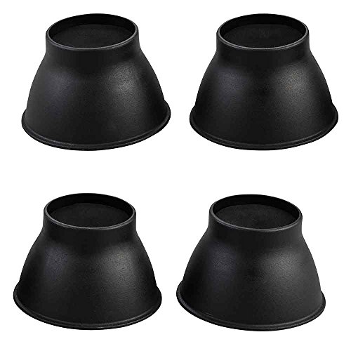 Langham Elephant Feet Furniture Raisers Set, Altezza 9 Cm, Nero