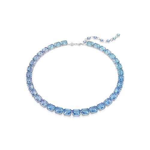 Swarovski Collana Millenia, Taglio Octagon, Sfumatura Di Colore, Blu, Placcato Rodio