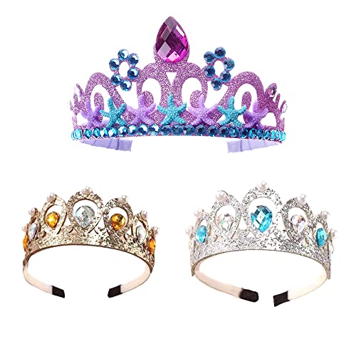 3 Pezzi Corona Principessa, Corona Principessa Bambina, Decorazioni Fascia Strass, Diadema Principessa Per Bambini, Fascia Per Capelli Corona Per Bamb