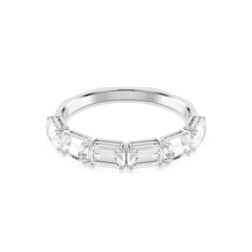 Swarovski Bracciale Rigido Millenia, Taglio Ottagonale, Bianco, Placcato Rodio