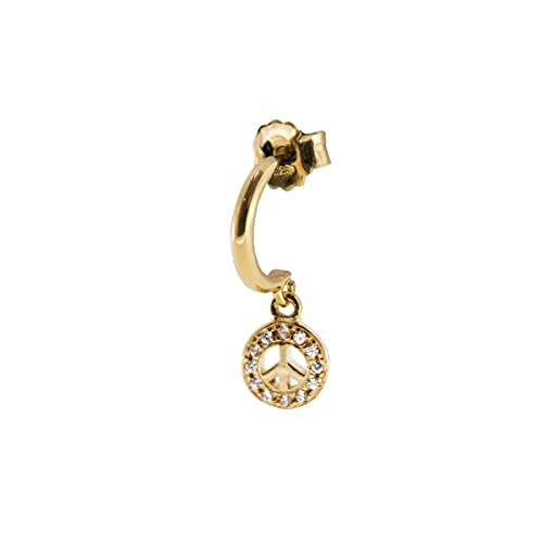 Rue Des Mille Mono Orecchini Donna Argento 925 Mini Hoop Pace Oro Giallo | Orecchini Argento 925 Donna | Orecchini Cerchio Argento 925 Con Una Potente