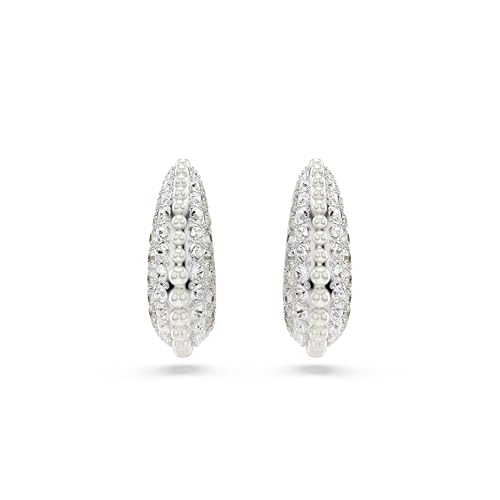 Swarovski Orecchini Pendenti Sublima, Crystal Pearl, Taglio Round, Bianchi, Placcato Rodio