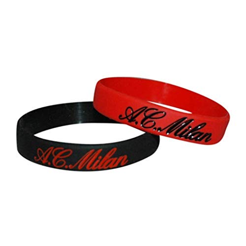 Giemme Set 3 Diversi Braccialetti Ufficiali Ac Milan Silicone Originali