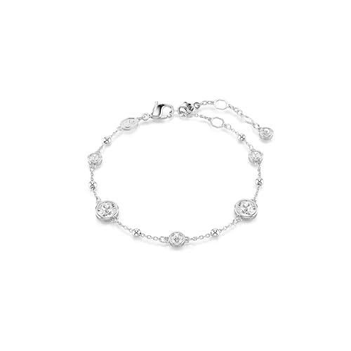 Swarovski Braccialetto Imber, Taglio Round, Bianco, Placcato Rodio