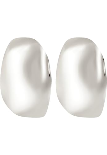 Breil, Collezione B Whisper, Orecchini Da Donna In Acciaio Lucido Colorato, Con Superficie Irregolare, Sinuosa E Luccicante, Colore Silver, Misura 4,