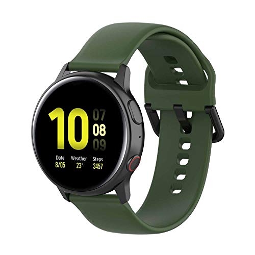 Yikamosi Compatibile Con Samsung Galaxy Watch Active 2 Cinturino,Sgancio Rapido Silicone Chiusura In Acciaio Inossidabile Cinturino Di Ricambio Per Ga