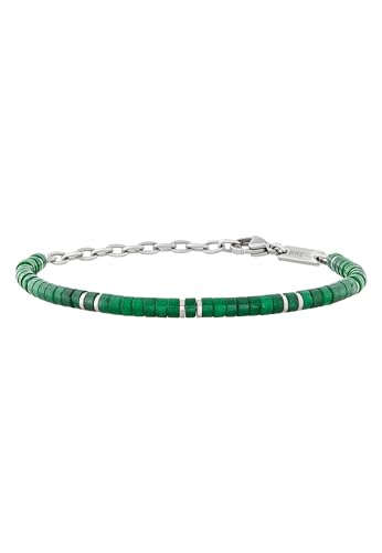 Breil Gioiello Collezione Carving, Bracciali Da Uomo In Acciaio, Pietre Naturali Colore Argento Misura Unica Con Diaspro - Tj3564