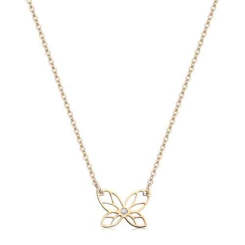 S'Agapõ Collana Donna In Acciaio Con Simbolo Farfalla | Collezione Click - Sck271