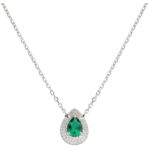 Amen Collana Goccia D'Amore In Argento Con Zirconi