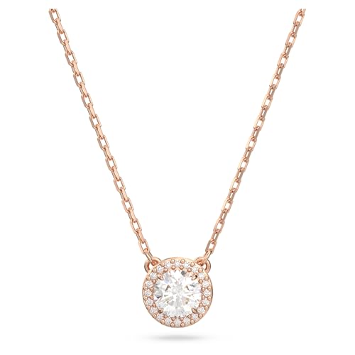 Swarovski Constella 5636272 - Collana Da Donna In Oro Rosa Con Ciondolo Con Zirconi Bianchi, Misura Unica, Acciaio Inossidabile, Zirconia Cubica