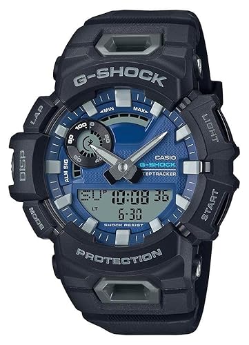 Casio G-Shock G-Squad (48,9 Mm) Quadrante Ibrido Blu/Cinturino In Resina Nera A Base Biologica Gba-900Cb-1Aer