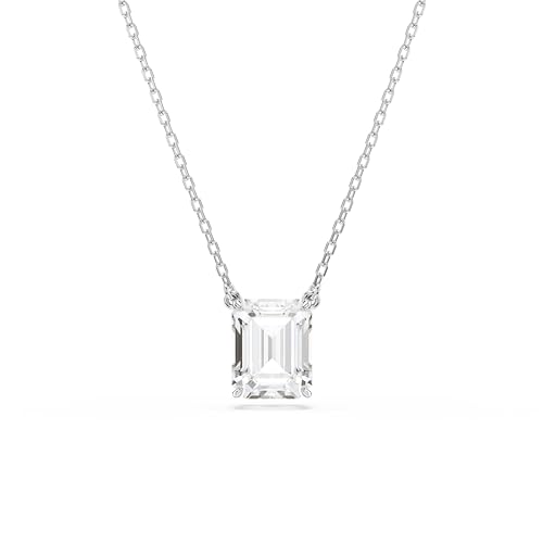 Swarovski Ciondolo Stilla, Cristallo Bianco Taglio Ottagonale In Una Montatura Rodiata, Taglia Unica, Placcato Rodio, Zirconia, Zirconia, Misura Unica