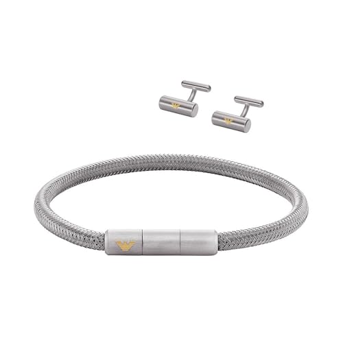 Emporio Armani Set Bracciale Da Uomo Con Gemelli In Acciaio Inossidabile, Egs3044Set