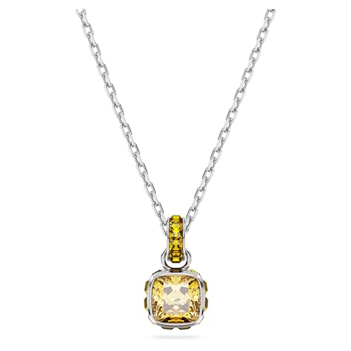 Swarovski Pendente Birthstone, Taglio Squadrato, Novembre, Giallo, Placcato Rodio