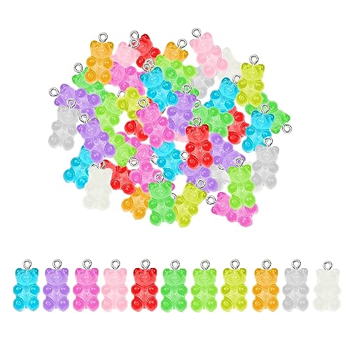Taface 110 Pendenti Per Orsi, Orsi Dei Cartoni Animati Color Caramella, Accessori Per Gioielli Fai-Da-Te, Adatti Per Bracciali, Collane, Portachiavi, 