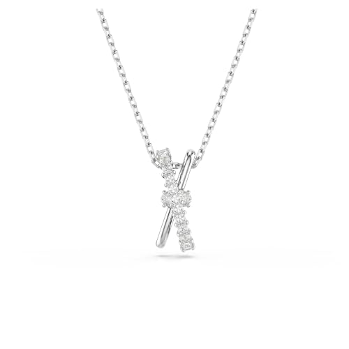 Swarovski Pendente Hyperbola, Taglio Misto, Twist, Bianco, Placcato Rodio