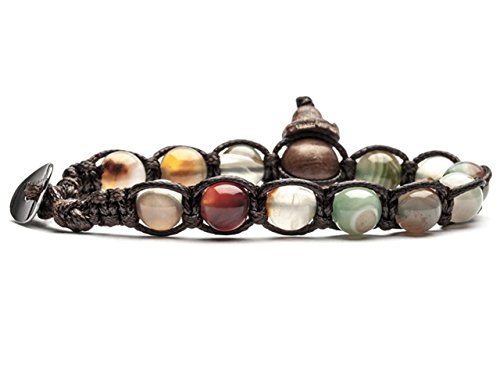 Tamashii: Bracciale Unisex E Taglia Unica Originale Tibetano, Agata Lace Moosk, Bhs900-162