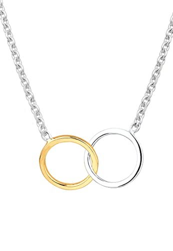 Elli Collana Da Donna In Argento 925 Con Cerchi Colorati In Argento E Oro Giallo