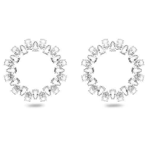 Swarovski Orecchini Millenia, Cerchio, Bianco, Placcato Rodio
