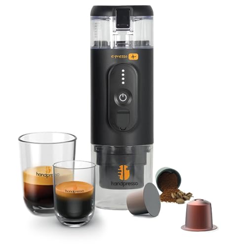 Handpresso-Macchina Caffe Portatile E-Presso 21710 | Macchina Caffè A Batteria Alta Capacità/Ricarica Usb/Rimovibile | Caffetiera Da Viaggio Per Capsu