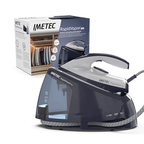 Imetec Rapidvapor Plus - Ferro Da Stiro Generatore Di Vapore, Pronto In 1 Minuto, Serbatoio 1,2 L, Piastra Con Rivestimento Fluid Ceramic, Colpo Vapor