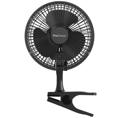 Pro Breeze Mini Ventilatore Con Clip I Ventilatore Piccolo Elettrico Con Funzionamento Ultra-Silenzioso E 2 Impostazioni Di Velocità I 15W. Pinza Con